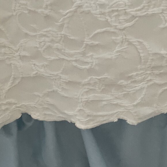 Vintage Quilted Bed Cover Coverlet Full/Queen Ivory Scalloped Edge Cottagecore - Picture 5 of 11